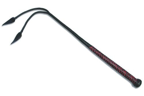 Peitsche 88cm schwarz rotes - 88cm, schwarz/rotes