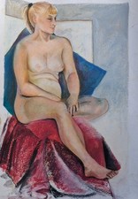 Pastell gemälde akt - akt, original
