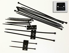 Klebesockel 19x19mm mit Kabelbinder SCHWARZ  UV-Beständig