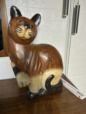 Große Holz Figur Katze