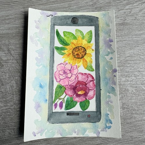 Handgemalt aquarell karte bild - handgemalt,