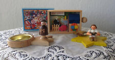 2 KERZENSTÄNDER + MINIATUR-SCHACHTEL - HOLZ - UNGER - GRAUPNER - ERZGEBIRGE