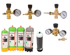 Einwegflasche Schutzgas, Argon, CO2, Mischgas / Druckminderer / Regler nach Wahl