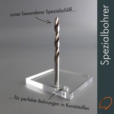 Bohrer mit Spezial-Schliff  Ø 3-12mm - speziell für PLEXIGLAS ®, Acrylglas, Pmma