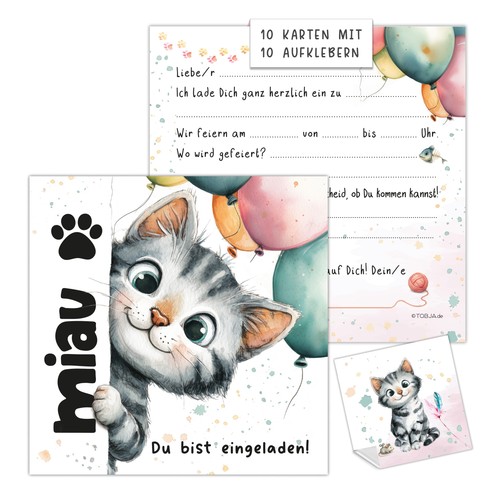 Xxl einladungskarten katze - xxl,