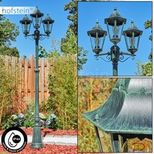 HOFSTEIN Viano Wegeleuchte Kandelaber Außenlampe Metall/Glas Schwarz-Grün/Klar