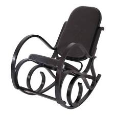 B-Ware Schwingsessel M41, Schaukelstuhl, Walnuss-Optik, Patchworkleder braun