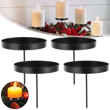 4xKerzenhalter Adventskranz Kerzenständer Kerzenteller Stecken Kerzenteller