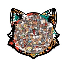 135PCS Katzenförmiges Holzpuzzle Unregelmäßiges Hundepuzzle Holzkinderspielze