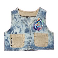Cord Weste, Unisex, Blau