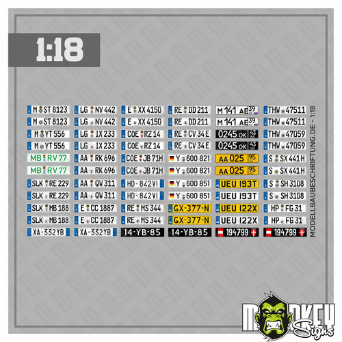 Paar nummernschilder 18 - 33,