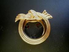 Halstuch- oder Schal-klammer -  gold mit Strass-steine