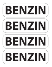 12x Aufkleber 60x20mm Benzin