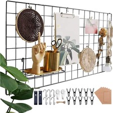 Wandgitter Schwarz 40x80cm Dekoration Fotowand Pinnwand Eisen Gitter