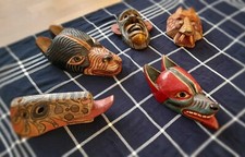 Mexicanische Holzmasken Sammlung - 5 dekorative Wandmasken