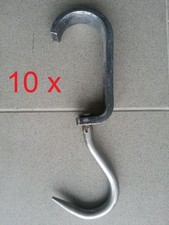 10 gebrauchte Haken DIN 250 Rohrbahnhaken Rohrhaken Fleischerhaken Eurohaken