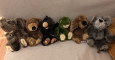 Sigikid 6 x Kuscheltier  Little Friends Maus Elefant Bär Hund Maulwurf Frosch