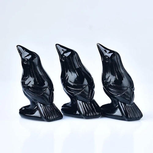 Rabenfigur krähe obsidian - rabenfigur,