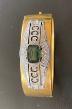 Hübscher alter golddouble  Armreif - mit Schmuckstein (k14)