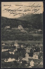 Murrhardt, Teilansicht und Hohenstein, Ansichtskarte 1919 