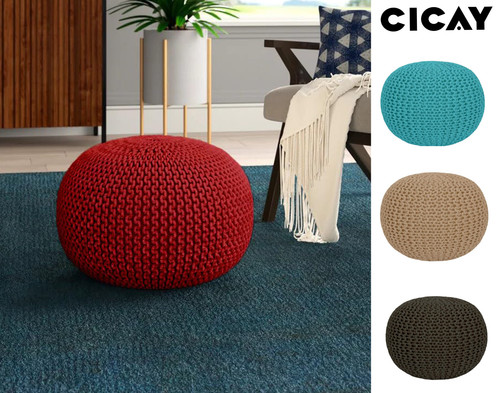 Großer gestrickter pouffe - gestrickter,