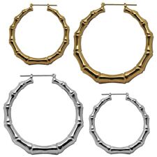 2 XXL Creolen Hoops Rund Ohrringe Ohr Hip Hop Bones Creole Damen Golden Silbern