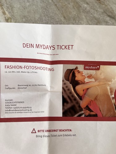 Mydays gutschein fotoshooting - mydays,