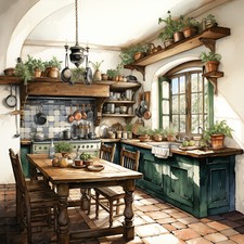 Wandbild Rustikale Küche