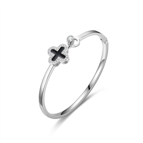 Damen armreif kleeblatt metall - damen,