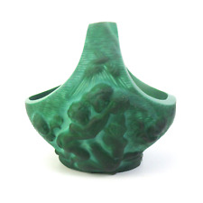 Curt Schlevogt Glas Korb Gablonz Malachitglas Art Deco Czech 1930s Art Glass