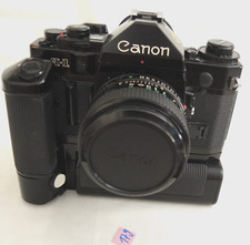 CANON A-1 SPIEGELREFLEXKAMERA; CANON BATTERIEPACK - MOTOR DRIVE MA 1:1.4 (179)