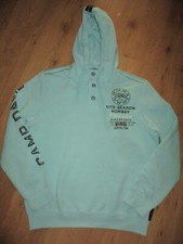 schöner Männer Langarm Pullover Troyer Kapuze Hoodie Gr. XL CAMP DAVID türkis gr