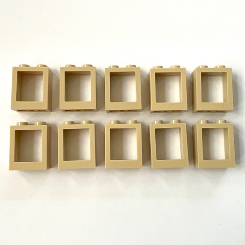 Lego fenster 1x2x2 beige - 10,