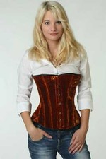 Korsett Corsage Samt Gold lang