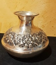 Silberne Vase, Kupfer, Florale