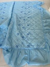 Tagesdecke mit Stickerei Vintage 250 x 280 cm Hell Blau M4