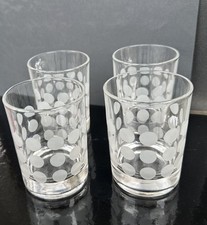 4  Whiskeygläser  Polka Dot  Matt Punkte Italy Bodenmarke 70er Vintage