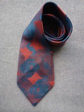 Blau-rot gemusterte, breite Vintage Krawatte von Juwel