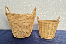 2 Stück Weidenkörbe mit Henkeln - Blumentopf - Korb mit Tragegriffen