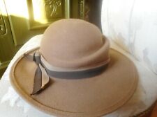 Schicker Damen Hut Beige Wiener Mode Made in Austria Vintage Wolle oder Wollfilz