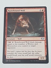 Magic the Gathering Einzelkarte Runebound Wolf bespielt