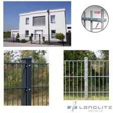 Gartenzaun 6/5/6 mm Doppelstabmatten mit Flacheisenabdeckung Zaun-Set 0,8 - 2 m