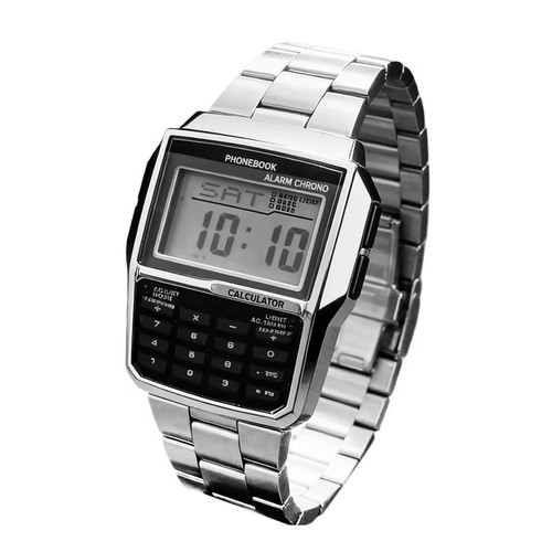 Edelstahl taschenrechner uhr - edelstahl,