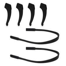 Halterung Brillenbügel + Band 4x Silikon Haken Brille Schwarz Halter