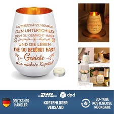 Windlicht mit Gravur Abschiedsgeschenk Kollegin Rente Jobwechsel Kerze Glas Gold