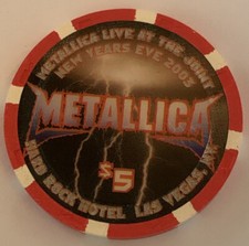 Metallica Hard Rock Hotel Casino Poker Chip $5 Las Vegas Poker Paulson