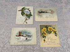 4x ANTIKE GLÜCKWUNSCH KARTE