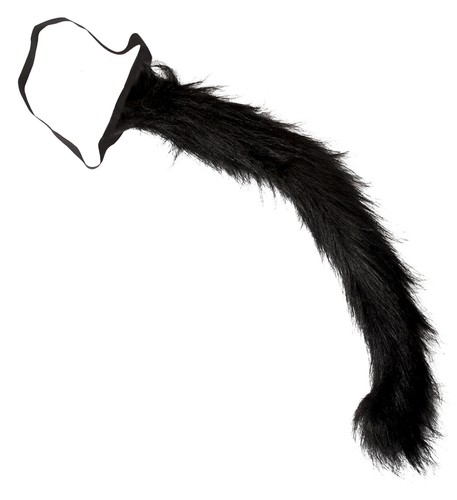 Katzenschwanz schwarz plüsch - schwarz,