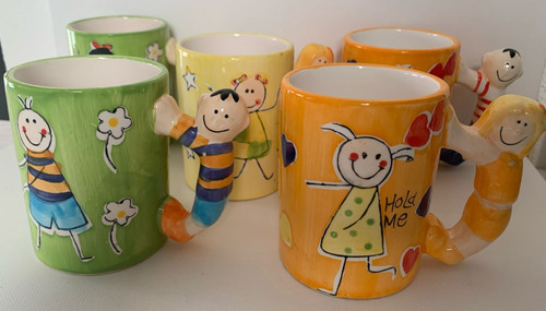 Bunte keramik tassen mit - bunte,