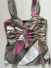 Blusen Top Gesmokt Gerafft Rosa Beige Gr. 34/36 mit Schösschen Wie Neu